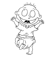 A coloring page of the rugrats